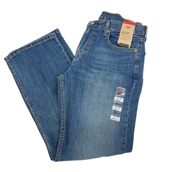 Levi's 527 Slim Bootcut Jeans Mens Size 32x30 Blue Tunes Medium Wash Stretch New - Picture 1 of 12